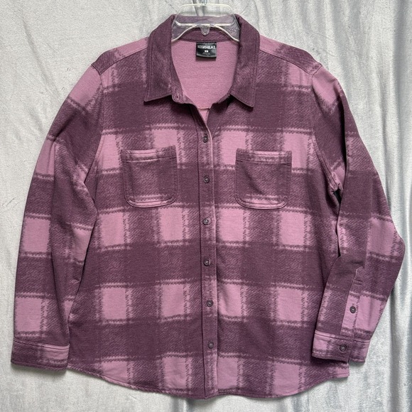 32 Degrees Tops - 32 Degrees Cozy Knit Button-Up Shirt Plum Purple Women's Size Large